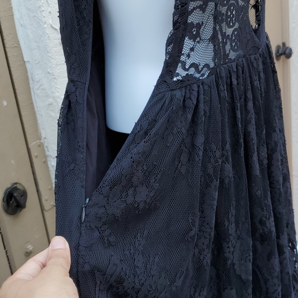 Free people black lace dress sz 6 - Picture 14 of 15